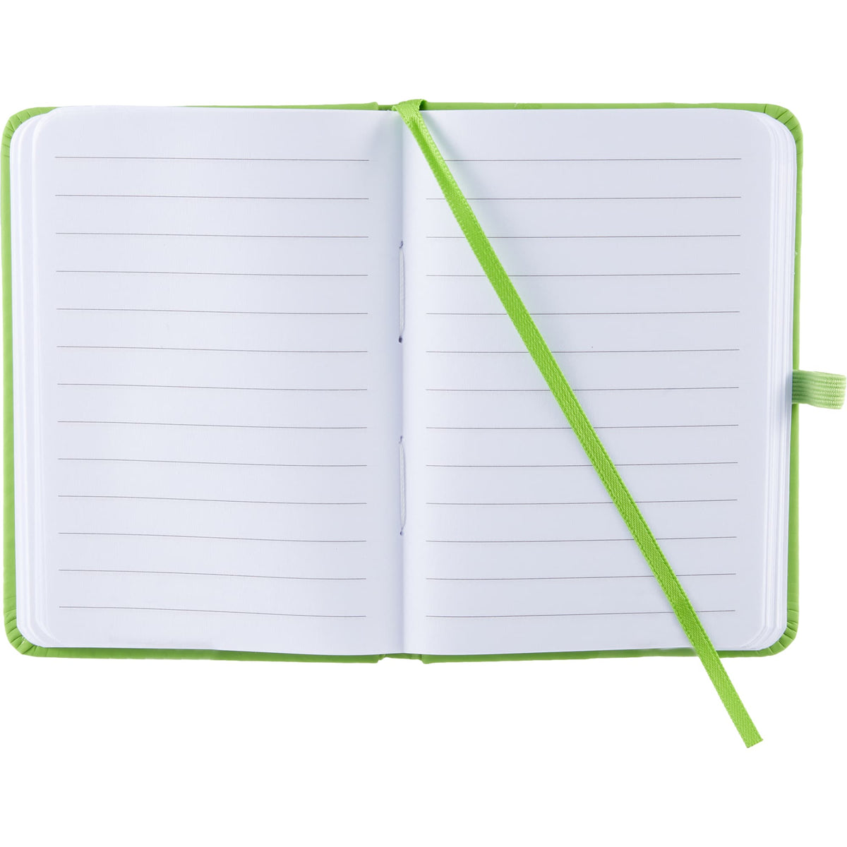 Mini Clip-On Notebook with Recycled Cover, 3 x 4 Inches - Lime - Open