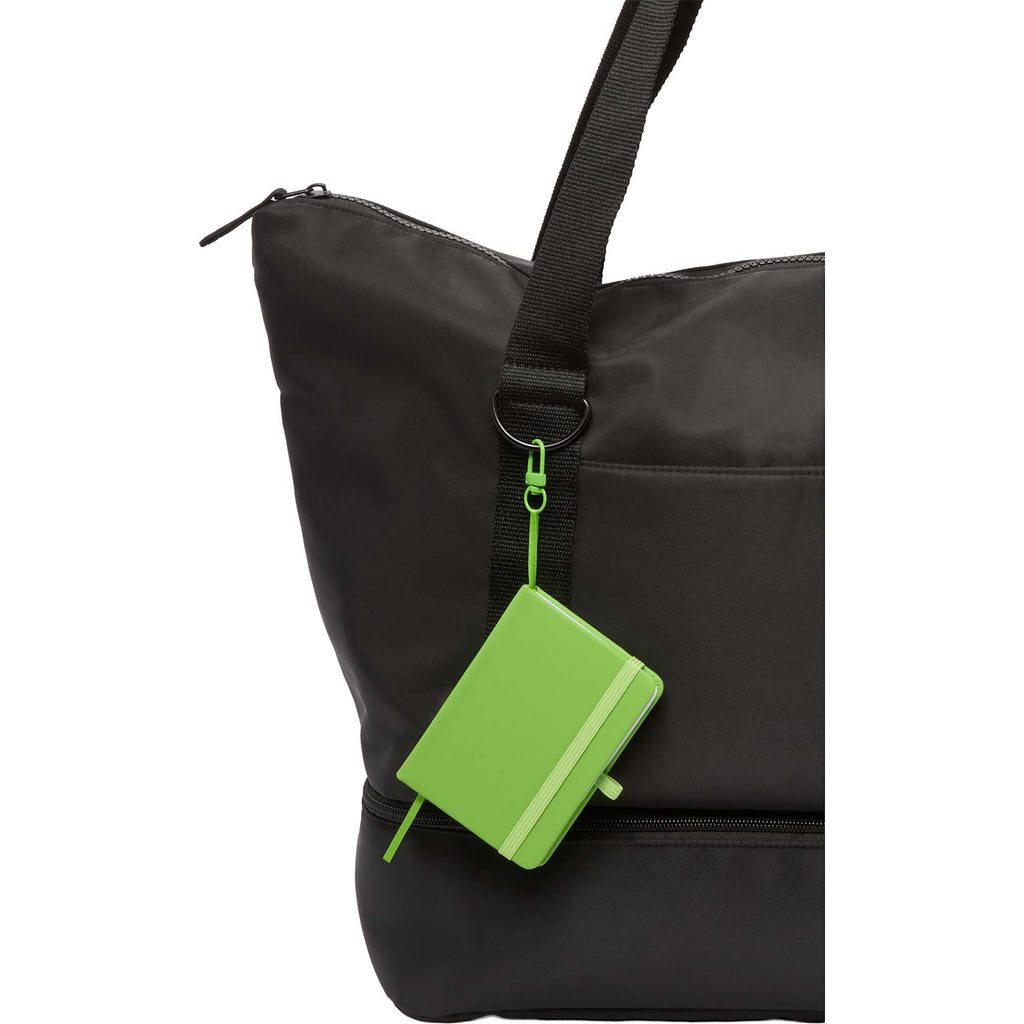 Mini Clip-On Notebook with Recycled Cover, 3 x 4 Inches - Lime - Propped