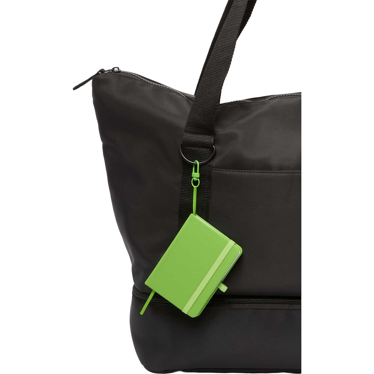 Mini Clip-On Notebook with Recycled Cover, 3 x 4 Inches - Lime - Propped