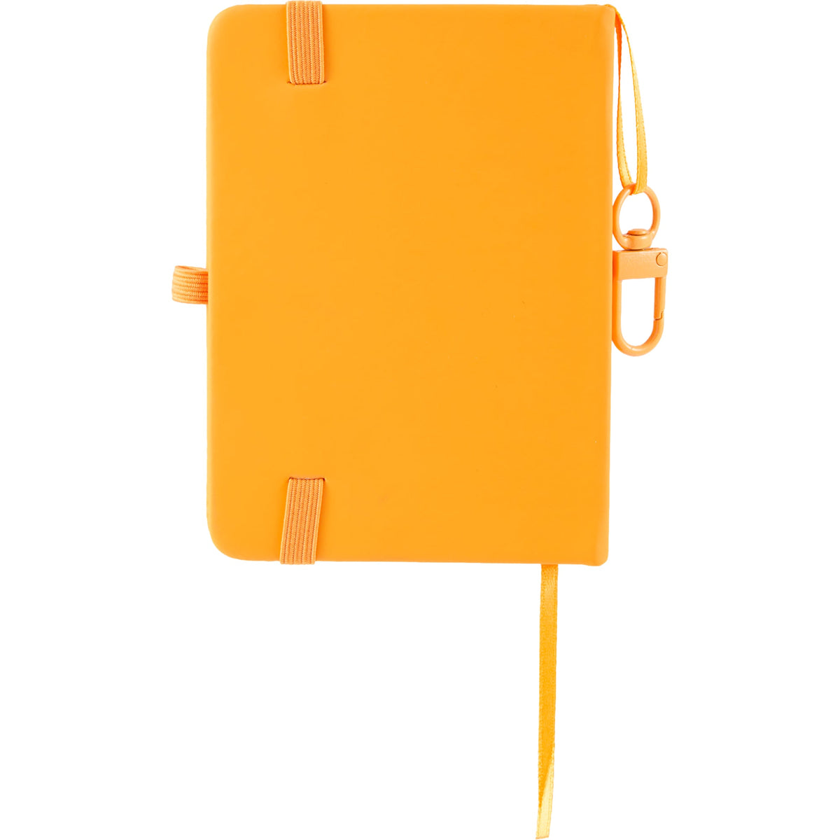 Mini Clip-On Notebook with Recycled Cover, 3 x 4 Inches - Orange - Back