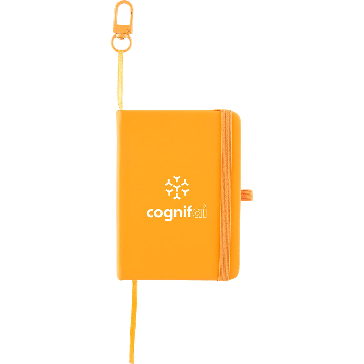 Mini Clip-On Notebook with Recycled Cover, 3 x 4 Inches - Orange - Front