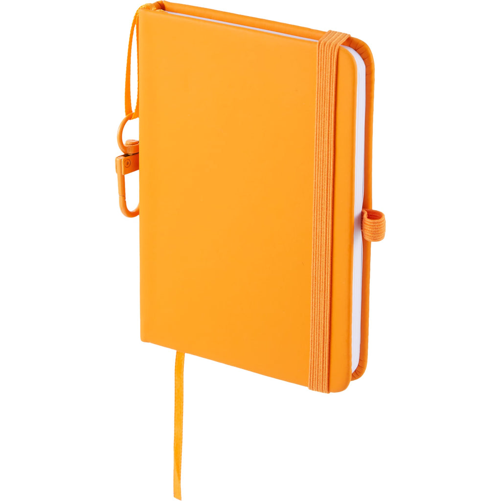 Mini Clip-On Notebook with Recycled Cover, 3 x 4 Inches - Orange - Left Angle