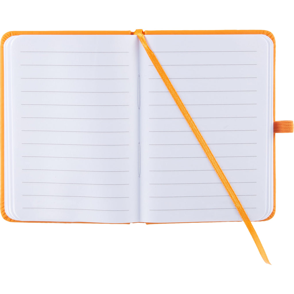 Mini Clip-On Notebook with Recycled Cover, 3 x 4 Inches - Orange - Open