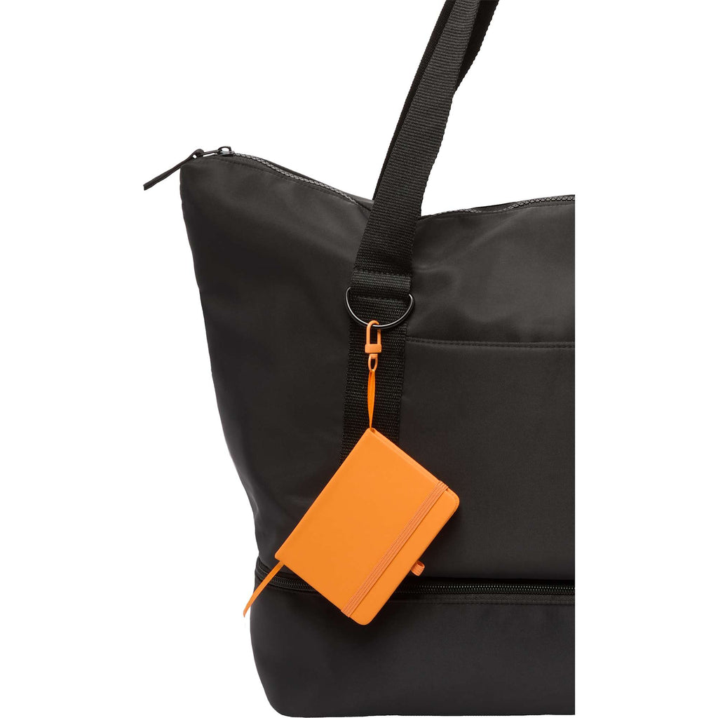 Mini Clip-On Notebook with Recycled Cover, 3 x 4 Inches - Orange - Propped