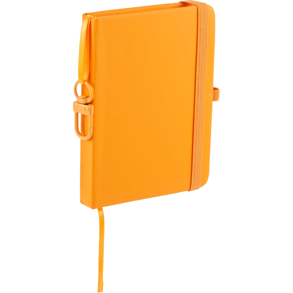Mini Clip-On Notebook with Recycled Cover, 3 x 4 Inches - Orange - Right Angle