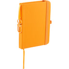 Mini Clip-On Notebook with Recycled Cover, 3 x 4 Inches - Orange - Right Angle