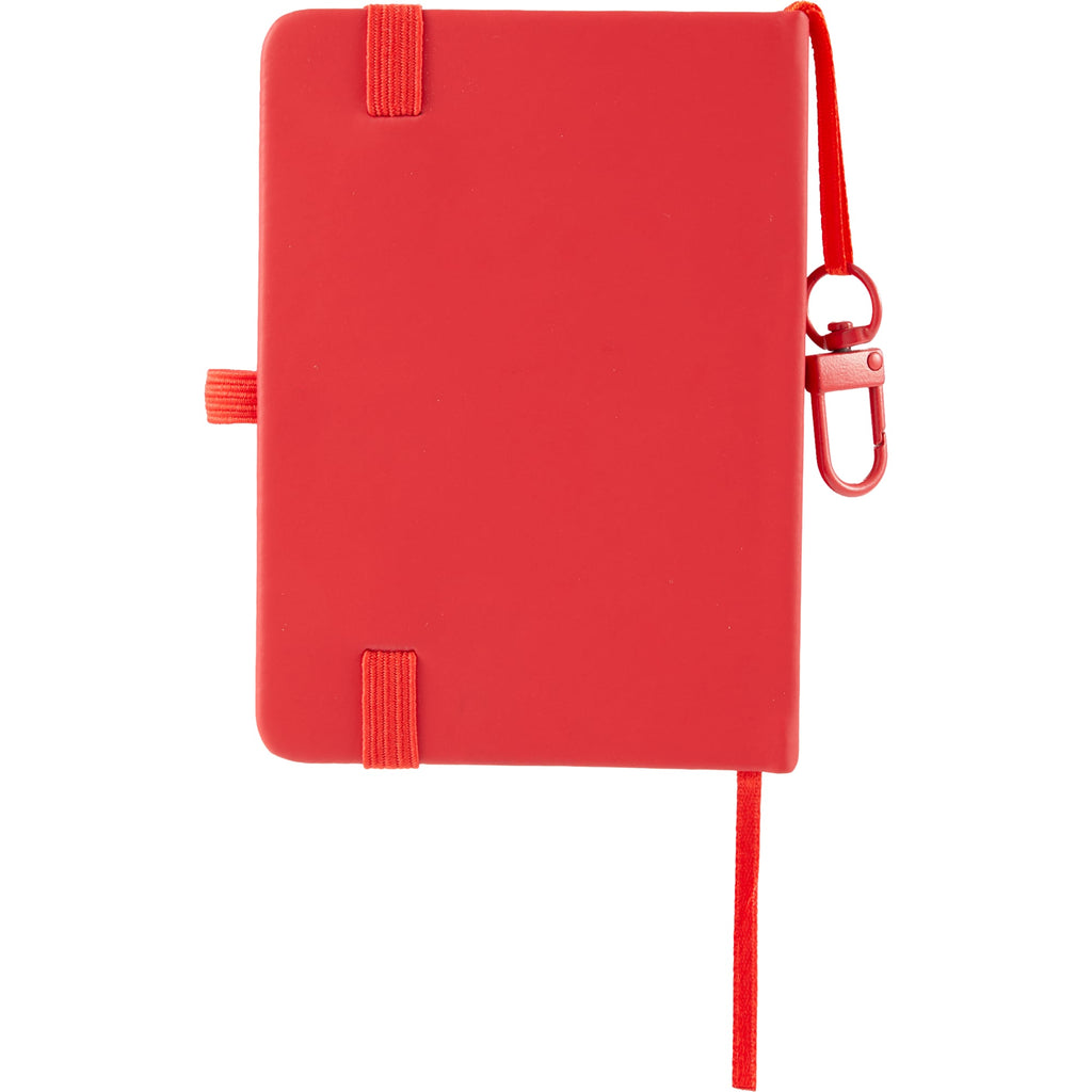 Mini Clip-On Notebook with Recycled Cover, 3 x 4 Inches - Red - Back