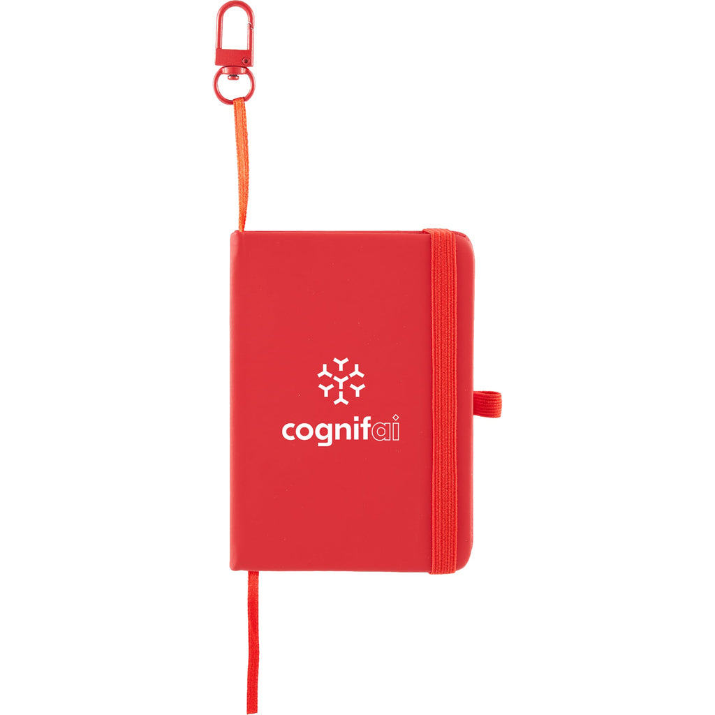 Mini Clip-On Notebook with Recycled Cover, 3 x 4 Inches - Red - Front