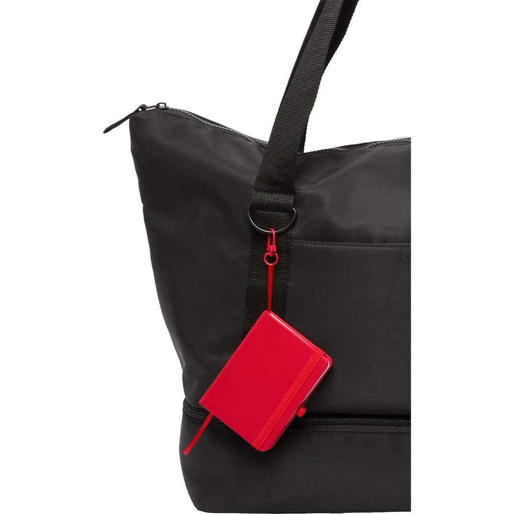 Mini Clip-On Notebook with Recycled Cover, 3 x 4 Inches - Red - Propped