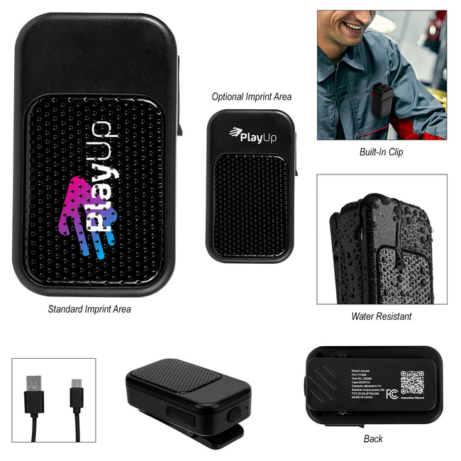 Mini Clip-On Speaker with Mesh Front Full Color