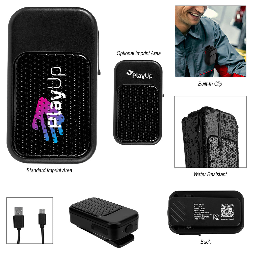 Mini Clip-On Speaker with Mesh Front Full Color