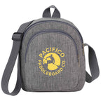 Mini Crossbody Sling Bag in Polycanvas Embroidery - Graphite - Front
