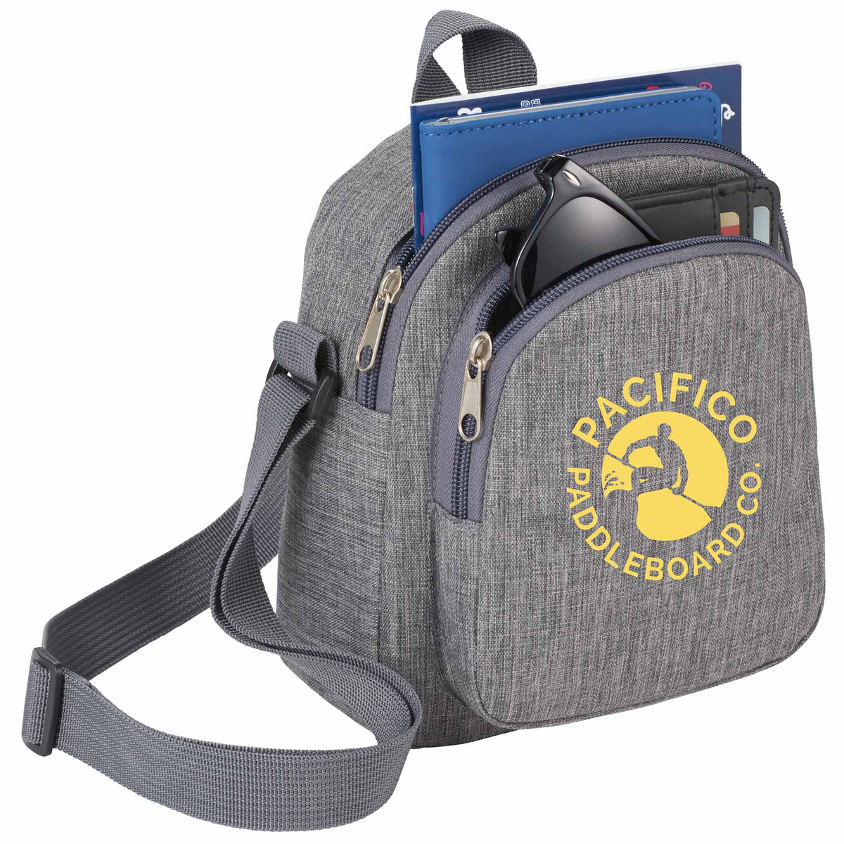Mini Crossbody Sling Bag in Polycanvas Embroidery - Graphite - Photo