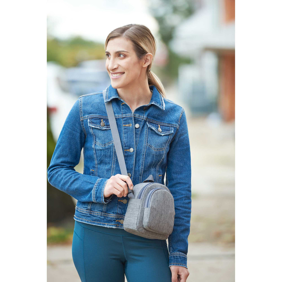 Mini Crossbody Sling Bag in Polycanvas Full Color - Graphite - Photo 5