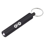 Mini Cylinder LED Flashlight on a Key Tag - Black - Pad Print