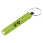Mini Cylinder LED Flashlight on a Key Tag - Lime Green - Pad Print