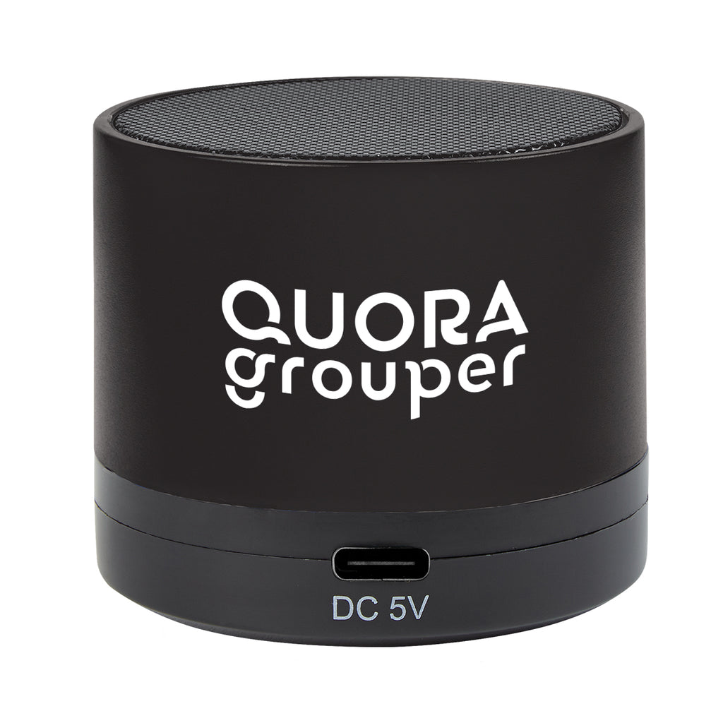 Mini Cylinder Wireless Speaker - Black - Silk Screen