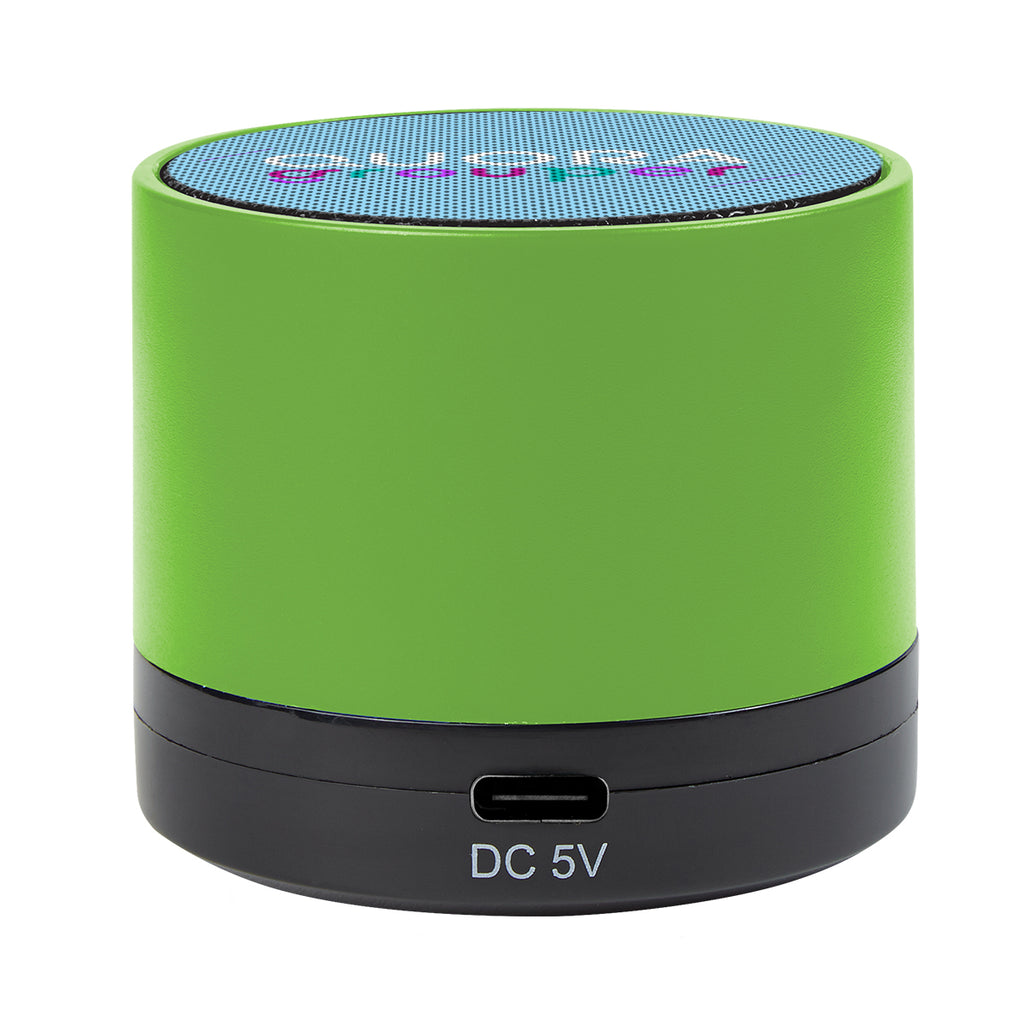 Mini Cylinder Wireless Speaker - Lime Green - Full Color
