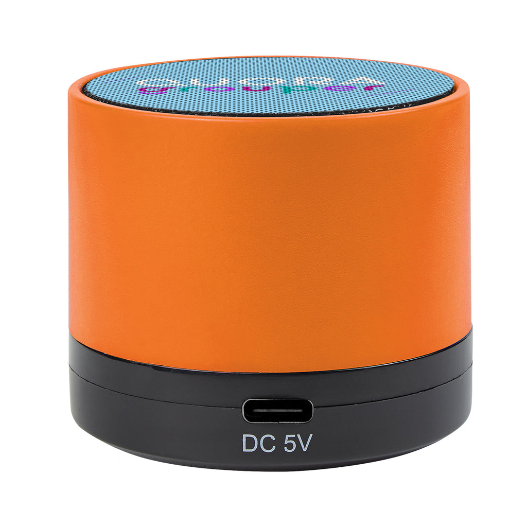 Mini Cylinder Wireless Speaker - Orange - Full Color