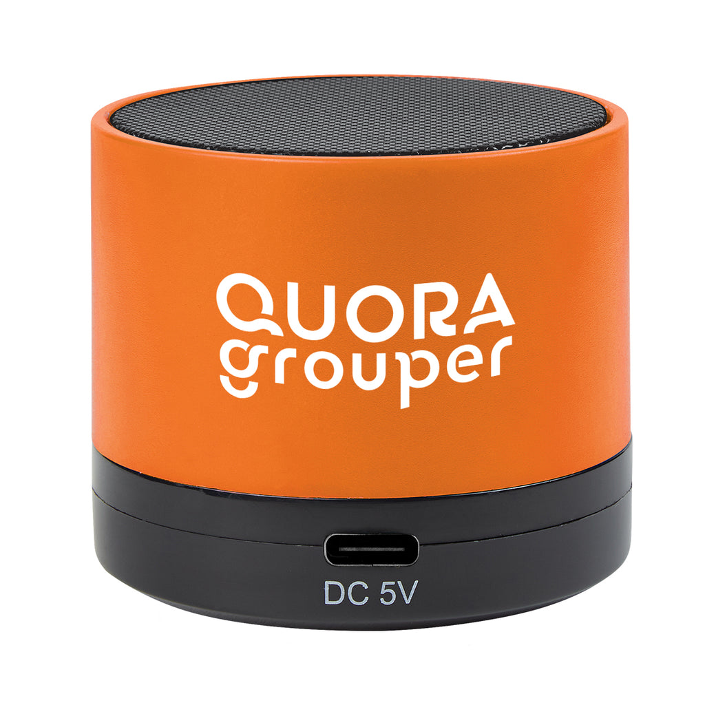 Mini Cylinder Wireless Speaker - Orange - Silk Screen