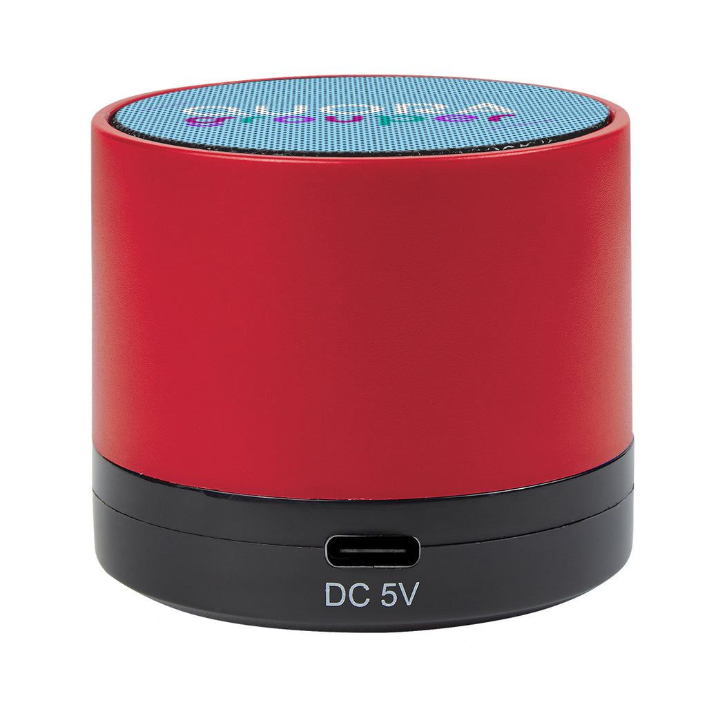 Mini Cylinder Wireless Speaker - Red - Full Color