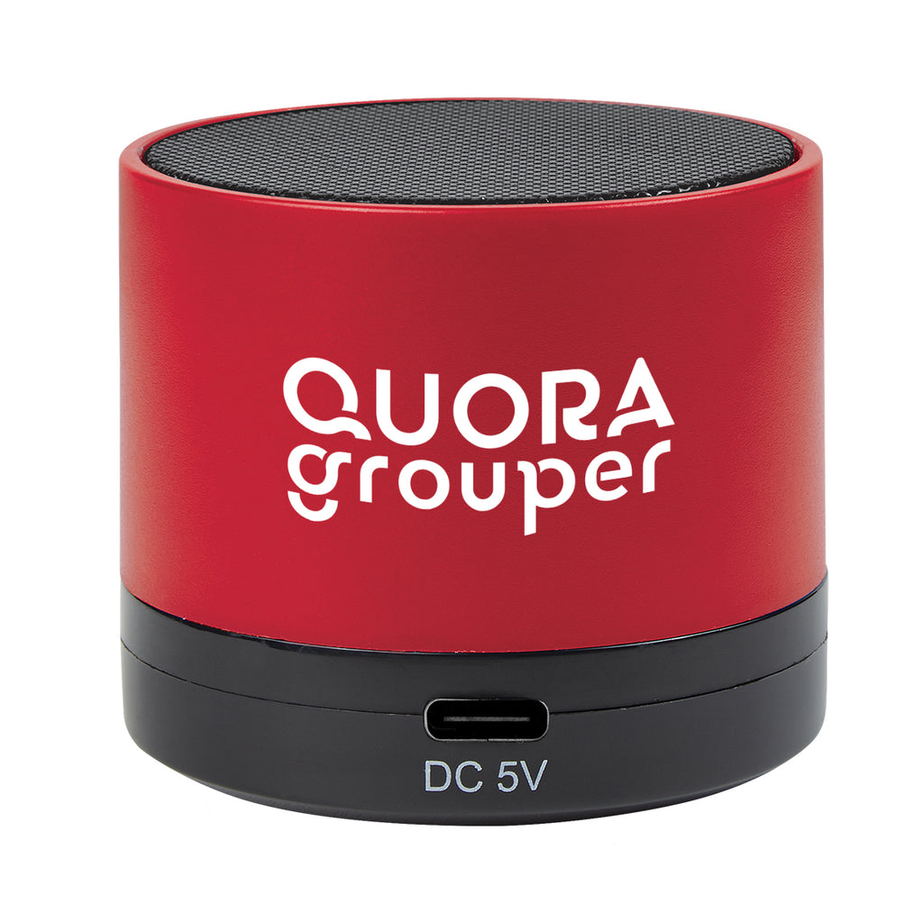 Mini Cylinder Wireless Speaker - Red - Silk Screen