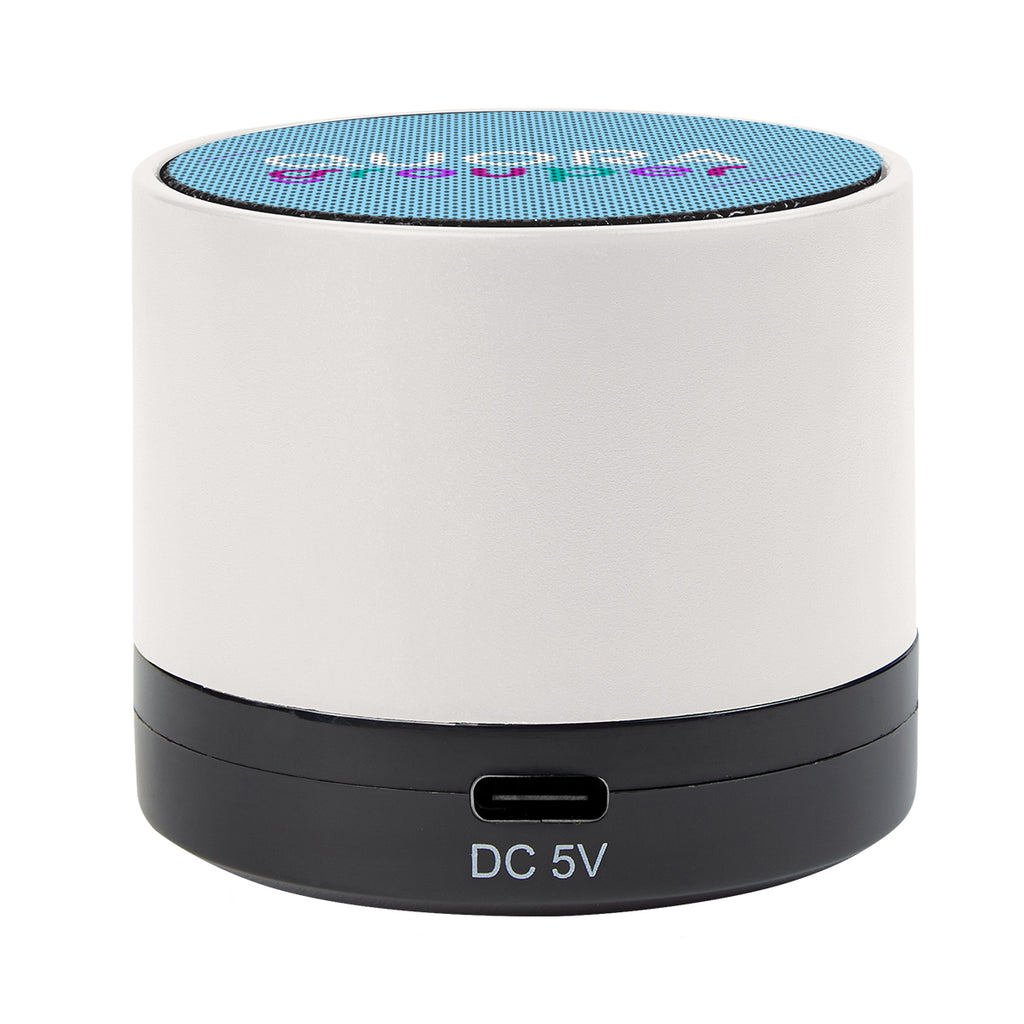 Mini Cylinder Wireless Speaker - White - Full Color