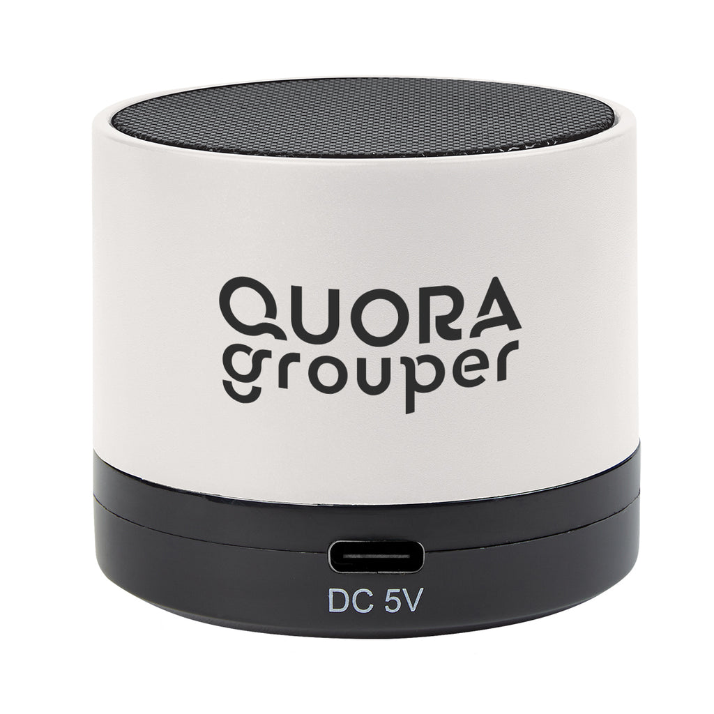 Mini Cylinder Wireless Speaker - White - Silk Screen