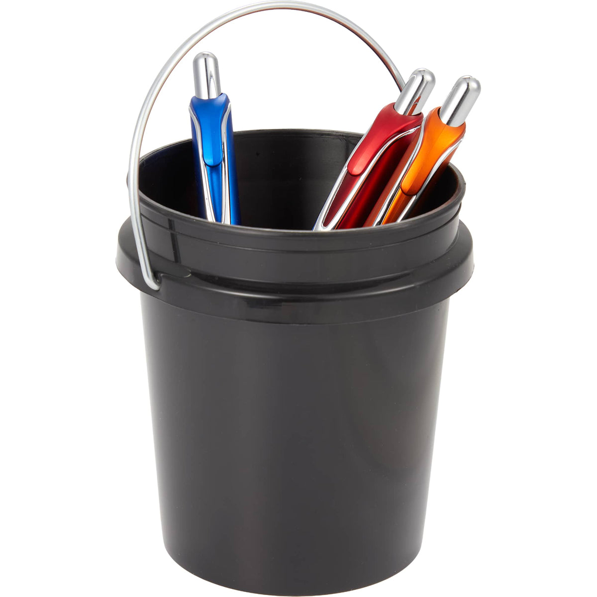Mini Desk Bucket with Metal Handle, 0.4 qt - Black - Detail 2
