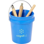 Mini Desk Bucket with Metal Handle, 0.4 qt - Blue - Detail