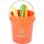 Mini Desk Bucket with Metal Handle, 0.4 qt - Orange - Detail