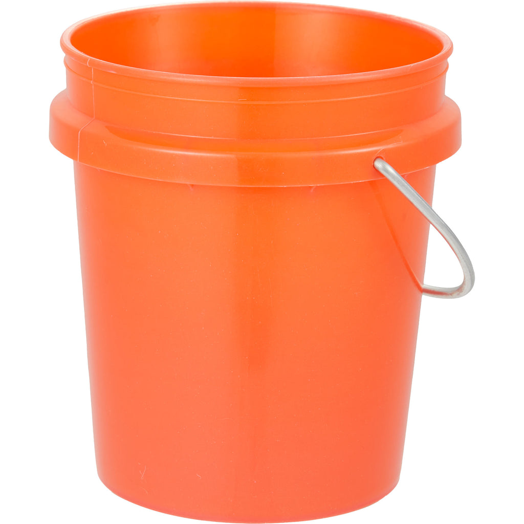 Mini Desk Bucket with Metal Handle, 0.4 qt - Orange - Left Angle