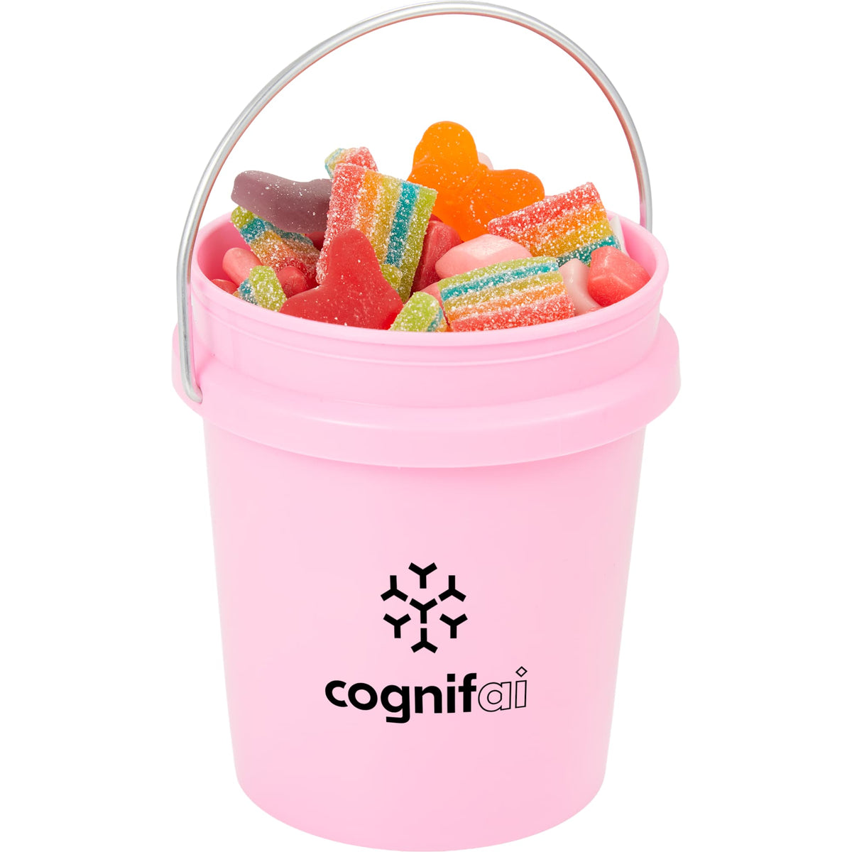 Mini Desk Bucket with Metal Handle, 0.4 qt - Pink - Detail