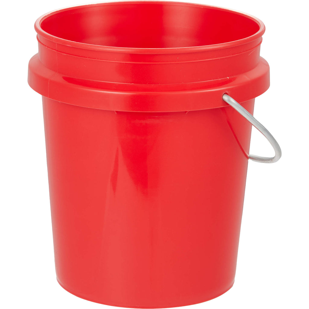 Mini Desk Bucket with Metal Handle, 0.4 qt - RED - Left Angle
