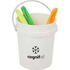 Mini Desk Bucket with Metal Handle, 0.4 qt - White - Detail