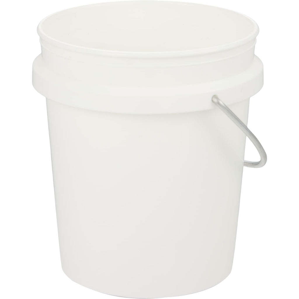 Mini Desk Bucket with Metal Handle, 0.4 qt - White - Left Angle