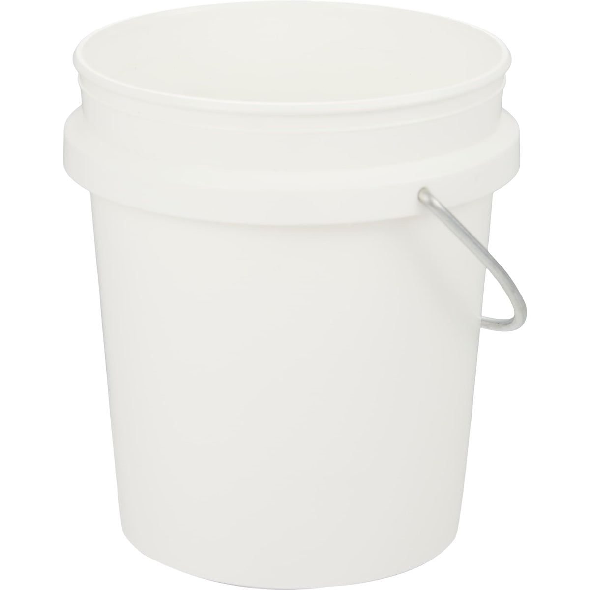 Mini Desk Bucket with Metal Handle, 0.4 qt - White - Left Angle