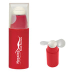 Mini Fan with a Removable Cap - Red - Pad Print