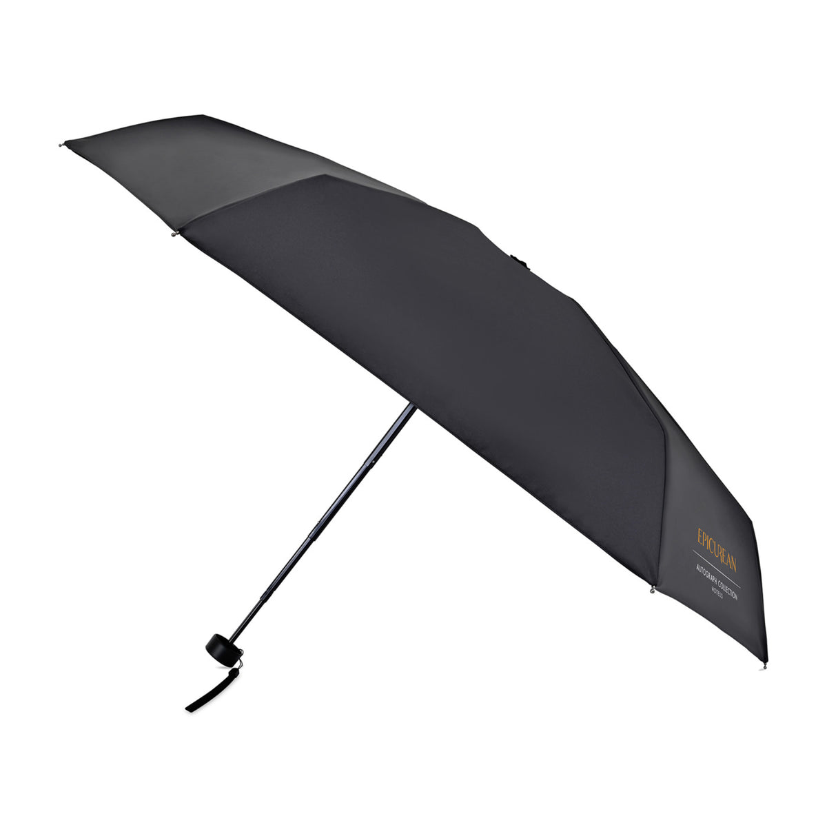Mini Folding Umbrella in Recycled PET, 39 Inch Transfer - Black - View 1