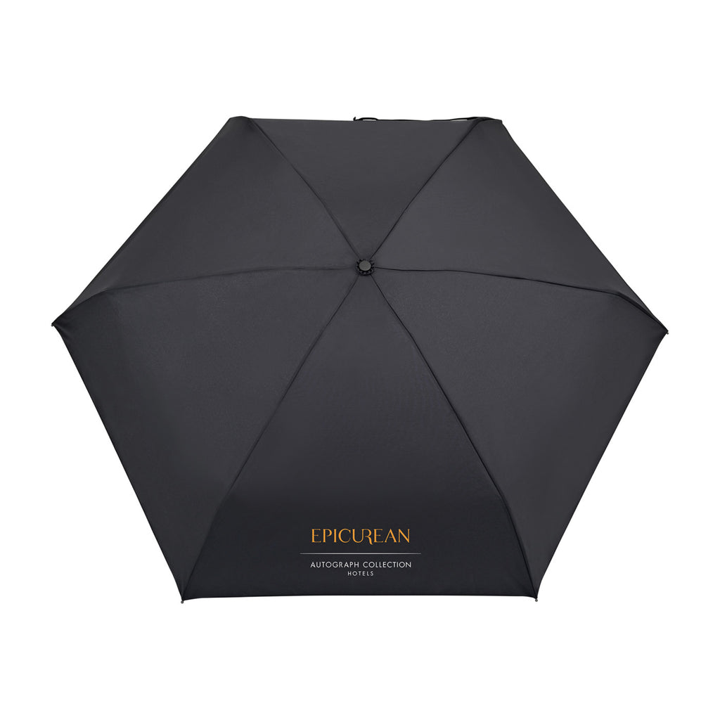 Mini Folding Umbrella in Recycled PET, 39 Inch Transfer - Black - View 2
