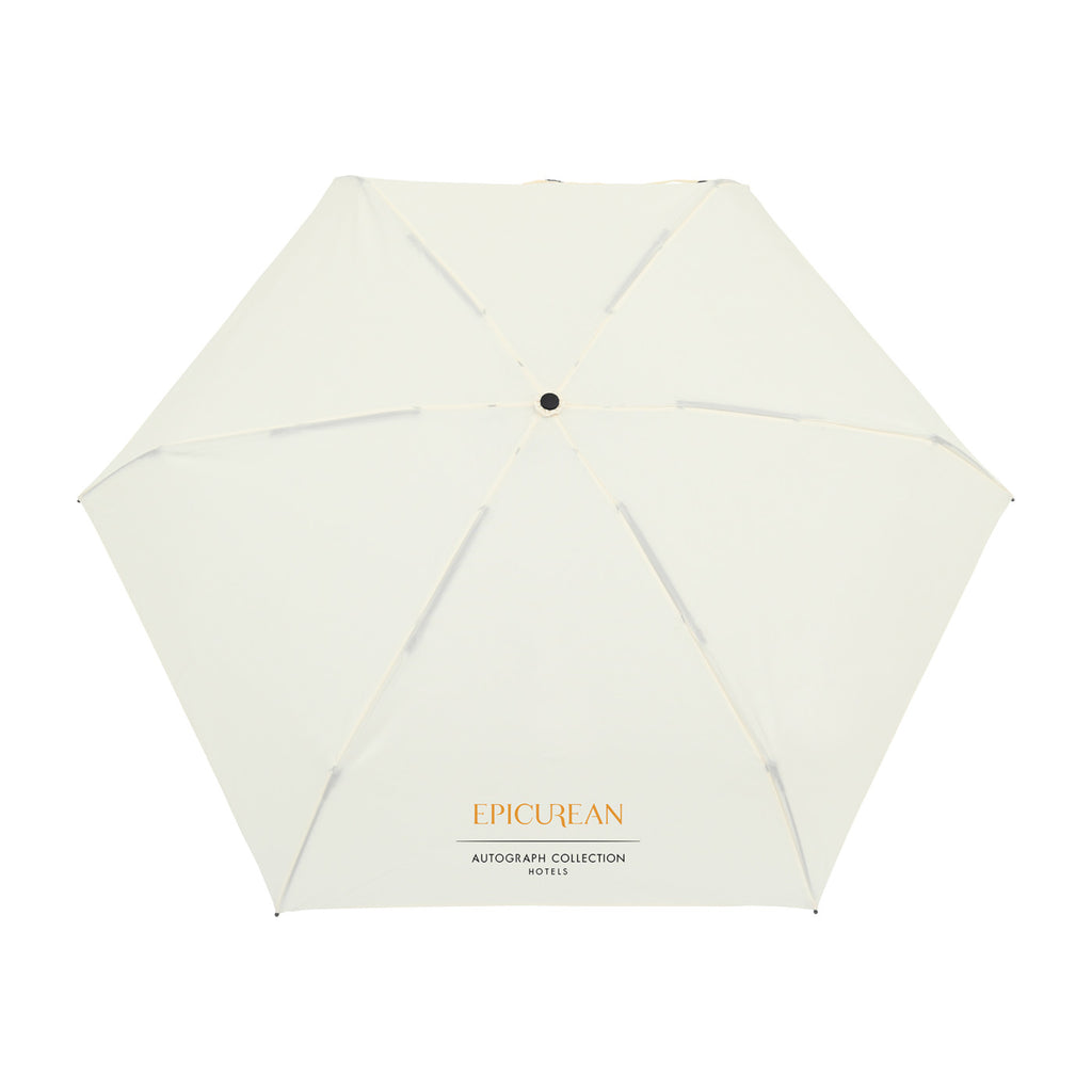 Mini Folding Umbrella in Recycled PET, 39 Inch Transfer - Cream - View 2