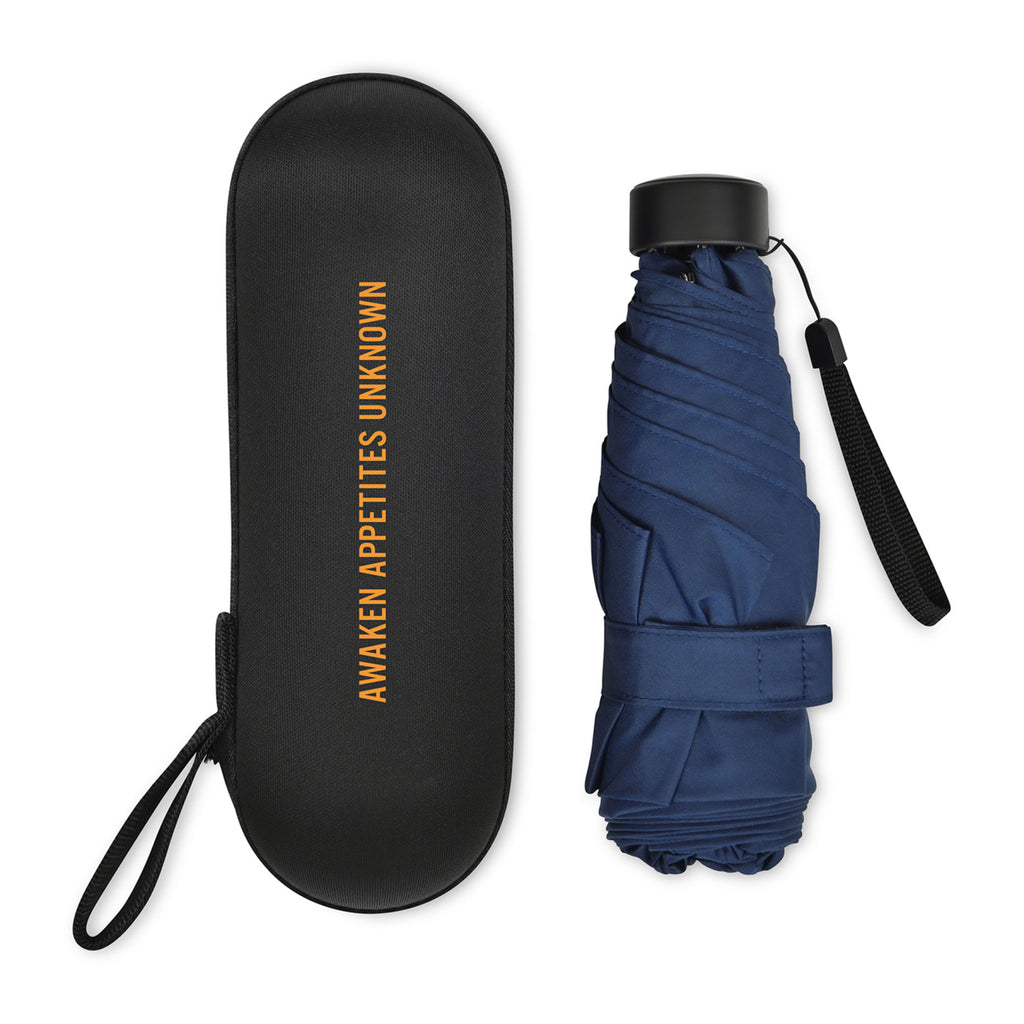 Mini Folding Umbrella in Recycled PET, 39 Inch Transfer - Navy - View 3