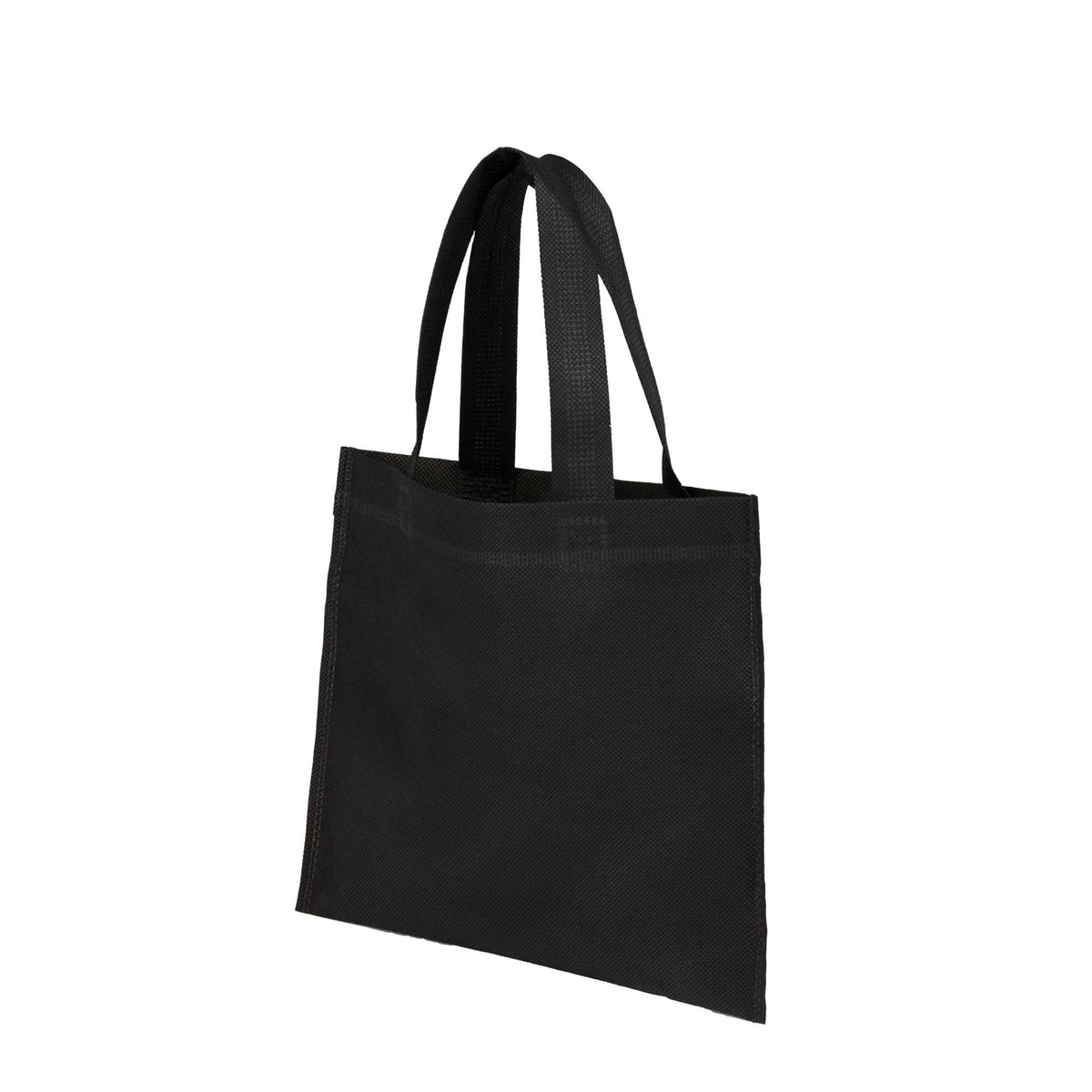 Mini Heat-Sealed Gift Tote, 8.25 x 9.8 Inches - Black - Left Angle