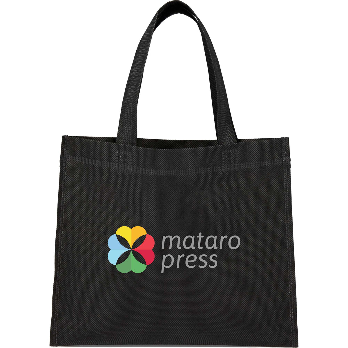 Mini Heat-Sealed Gift Tote, 8.25 x 9.8 Inches Full Color - Black - Front