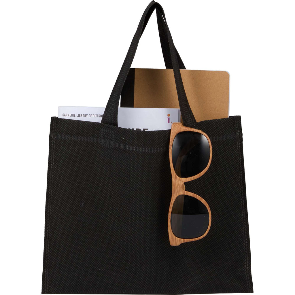Mini Heat-Sealed Gift Tote, 8.25 x 9.8 Inches Full Color - Black - Propped 2