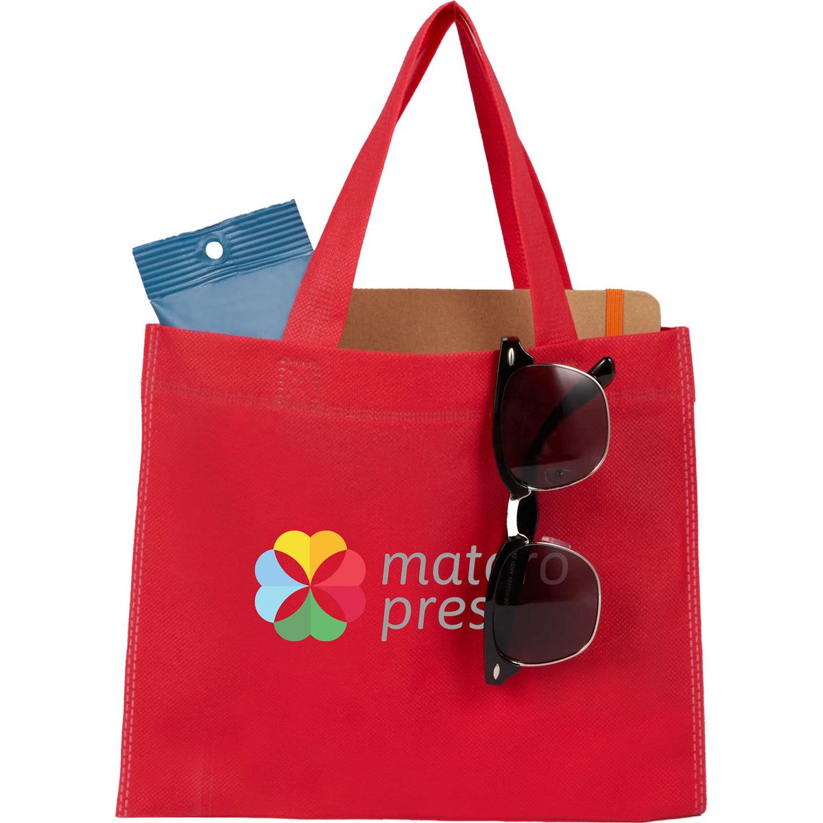Mini Heat-Sealed Gift Tote, 8.25 x 9.8 Inches Full Color - Red - Propped