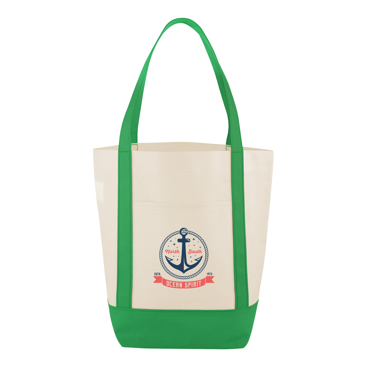 Mini Helm Shopper Tote Bag, Non-Woven - Green - Clorbrite
