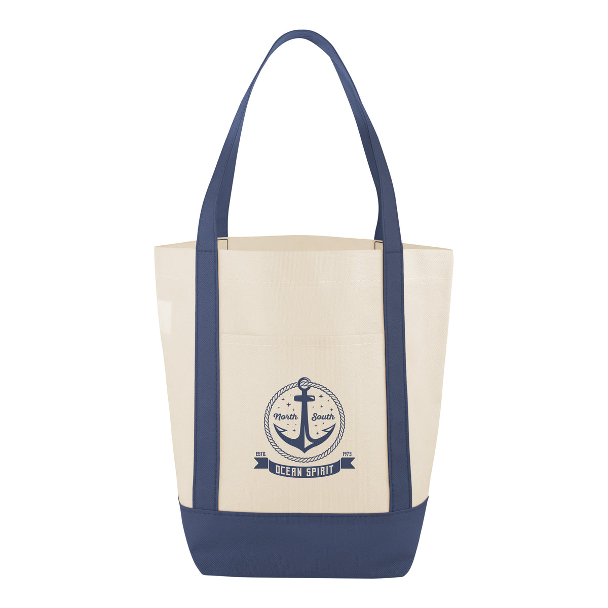 Mini Helm Shopper Tote Bag, Non-Woven - Navy - Silk Screen