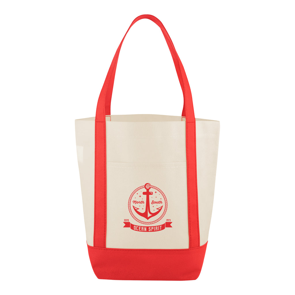 Mini Helm Shopper Tote Bag, Non-Woven - Red - Silk Screen