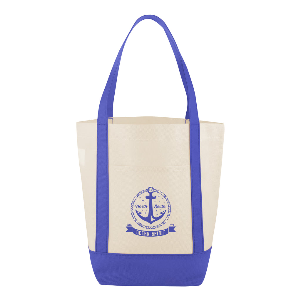 Mini Helm Shopper Tote Bag, Non-Woven - Royal Blue - Silk Screen